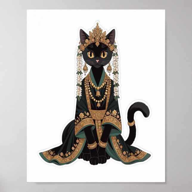 Smaragd Royal Katt Kejsarinna Väggkonst Affisch (Framsidan)