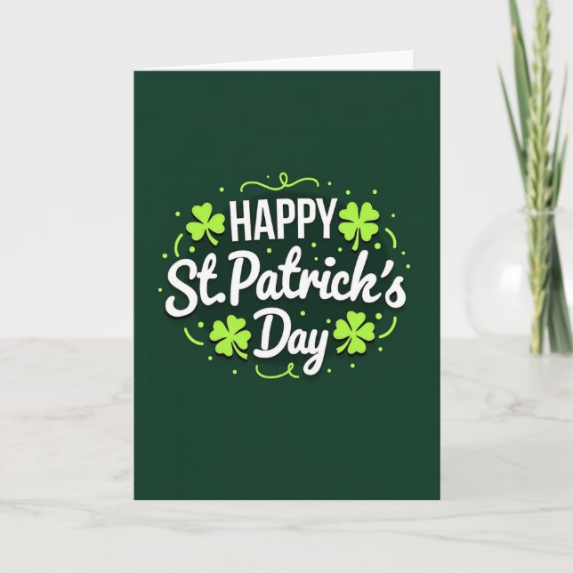 Smaragd Shamrocks Texturkort Kort (Framsida)