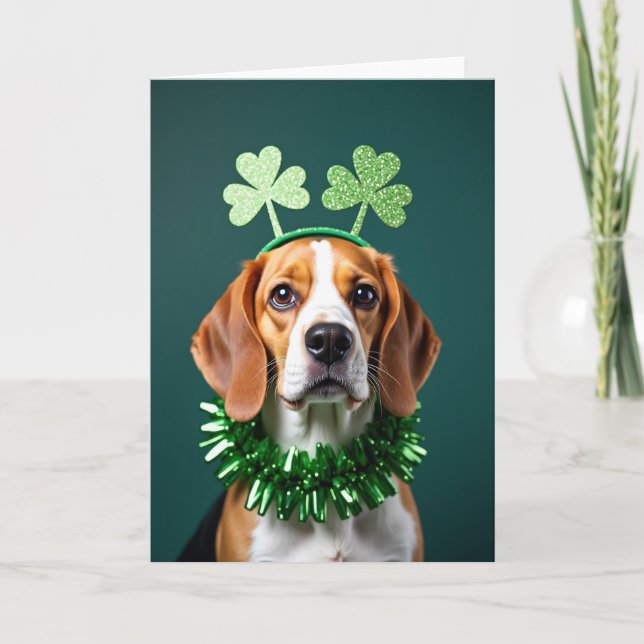 Smaragdbägel Shamrock Rolighetskort Kort (Framsida)
