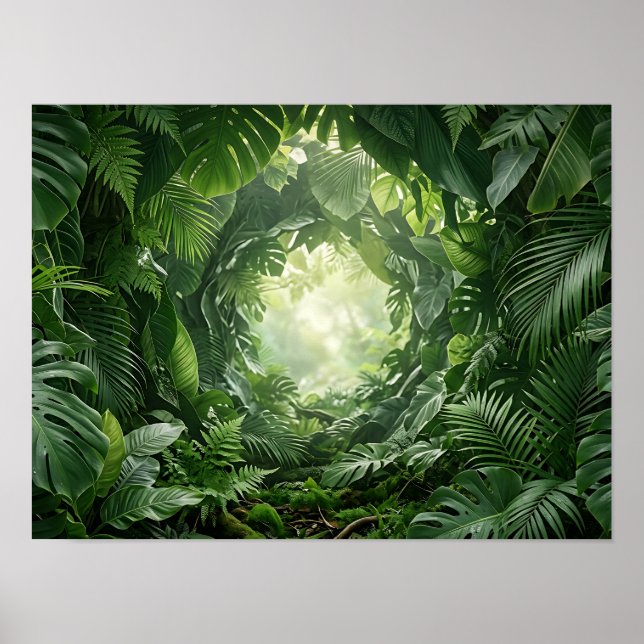 Smaragdbotanisk tunnel Tropisk affisch (Framsidan)