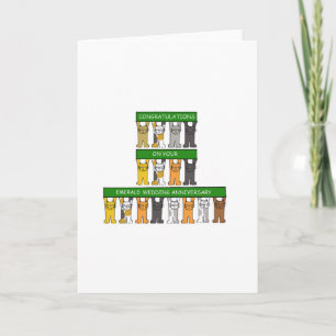 Smaragdbröllopsdag 55 år söta katter kort