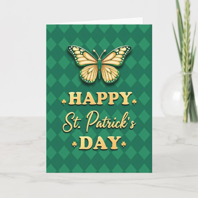 Smaragddiamant Glad St. Patricksdag-kort Kort (Framsida)