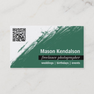 Smaragden grön QR KODIFIERAR fotografvisitkorten Visitkort