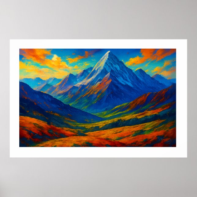 Smaragdfärgad skog vattenfärg på canvas poster (Framsidan)