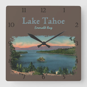 SmaragdfjärdLake Tahoe anpassningsbar Fyrkantig Klocka