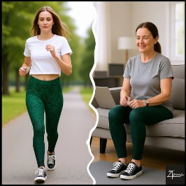 Smaragdfragmenterad Abstrakt Svart Ombre-mönster Leggings