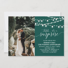 Smaragdgrön 20-års jubileum för bröllopsfoto inbjudningar