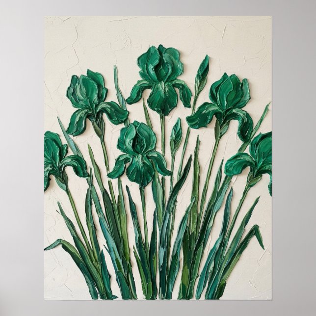 Smaragdgrön Abstrakt Canvas Konst Poster (Framsidan)