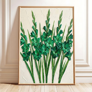 Smaragdgrön Abstrakt Canvas Konsttryck Poster