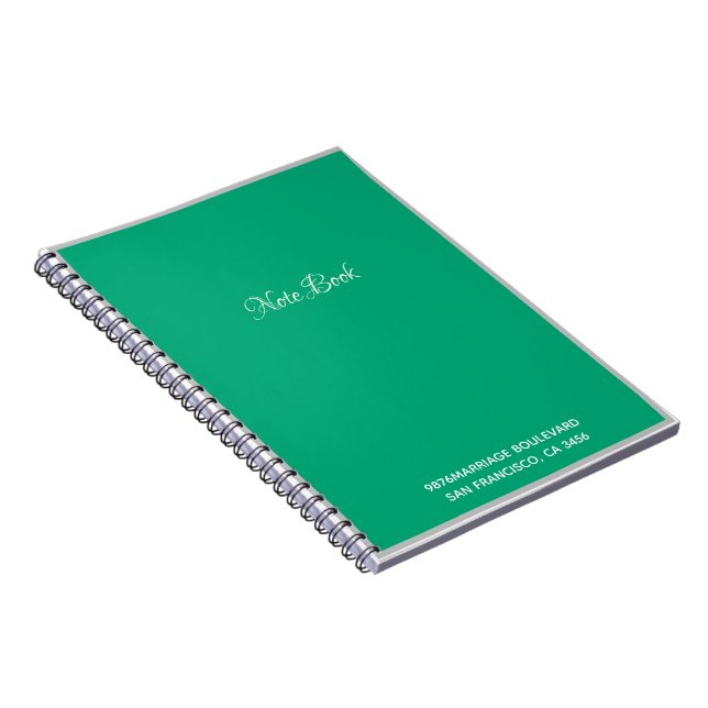 Smaragdgrön  anteckningsbok (Högra Sidan)
