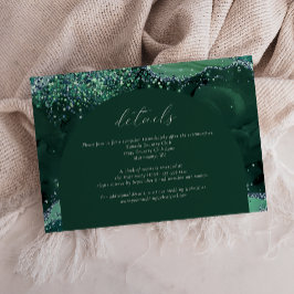 Smaragdgrön Båg Silver Glitter Bröllopsdetaljer OSA Kort