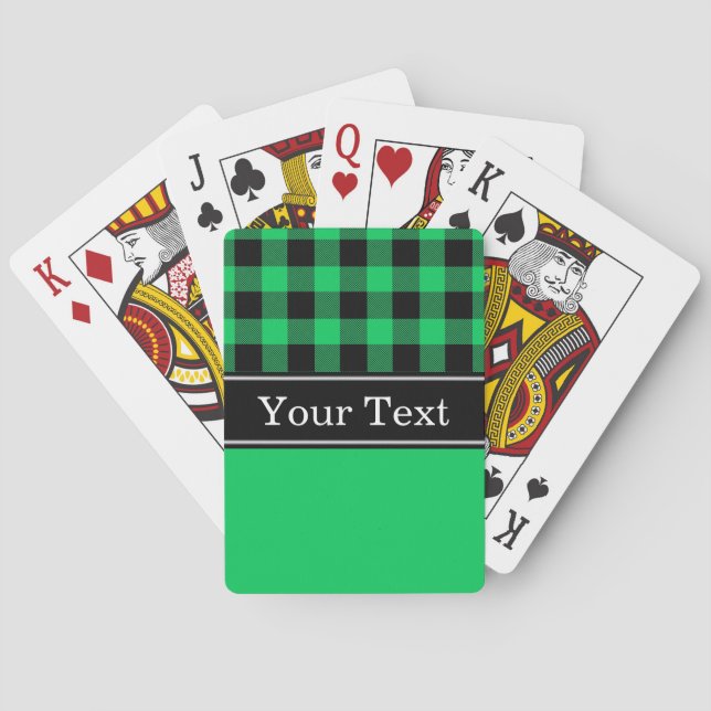 Smaragdgrön BlkBuffalo Checkrutig CBN Monogram Casinokort (Baksidan)