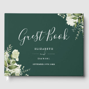 Smaragdgrön blomsterfotografi bröllop gästböcker