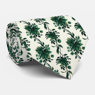 Smaragdgrön blomsterklängväxt  slips