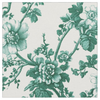 Smaragdgrön blomstervävd toile tyg