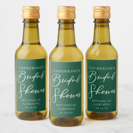 Smaragdgrön bröllopsdusch Personlig Mini Vinetikett