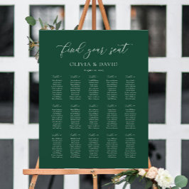 Smaragdgrön Elegant 15 sittplatsschema Poster