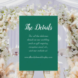 Smaragdgrön Enkel Stil Bröllopsdetaljer Tilläggskort