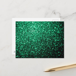 Smaragdgrön falsk glitter gnistrar vykort