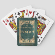 Smaragdgrön & Falsk Guld Tarot Celestial Bröllop Casinokort