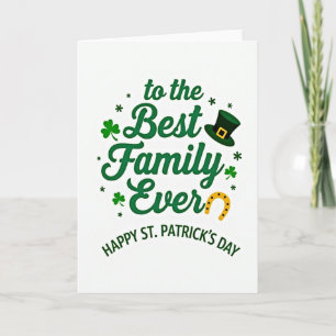 Smaragdgrön familj St Patricks-kort Kort