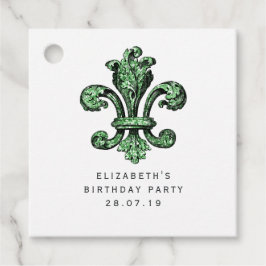 Smaragdgrön Fleur de Lis Gåvor Etiketter