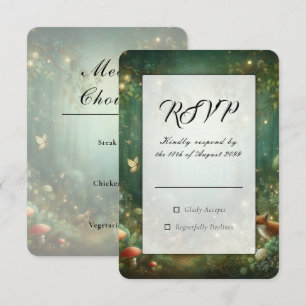 Smaragdgrön Förtrollad Skog Bröllop OSA Kort