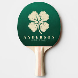 Smaragdgrön Fyrklöver med Namn Pingisracket