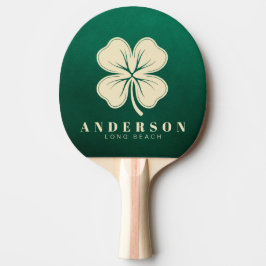 Smaragdgrön Fyrklöver med Namn Pingisracket