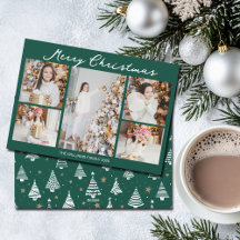 Smaragdgrön Glad Jul Foto Collage