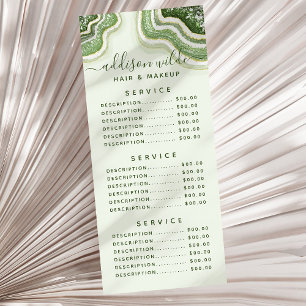 Smaragdgrön Glitter Agat Geod Lyx Chic Reklamkort