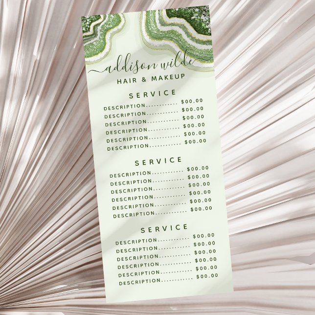 Smaragdgrön Glitter Agat Geod Lyx Chic Reklamkort (Skapare uppladdad)