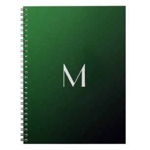 Smaragdgrön gradient -  djärvt monogram anteckningsbok