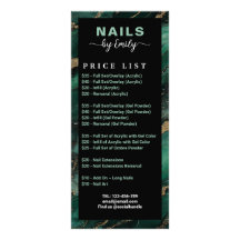 Smaragdgrön guld marmor nagelsalong prislista