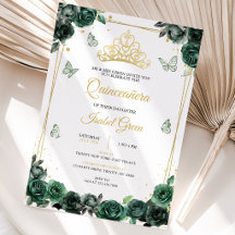 Smaragdgrön guld Quinceañera