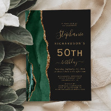 Smaragdgrön guldagat mörk 50-årsfest