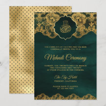 Smaragdgrön guldbladsspets islamisk Mehndi