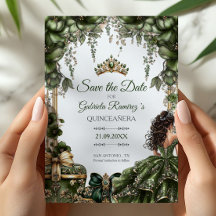 Smaragdgrön gyllene tiara blomster Quinceañera