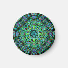 Smaragdgrön mandala-design magnet