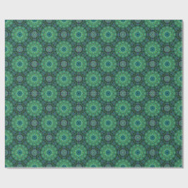 Smaragdgrön mandala-design presentpapper