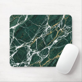 Smaragdgrön marmor Elegant guldådring skrivbord Musmatta