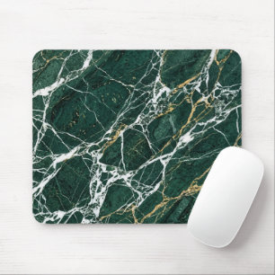 Smaragdgrön marmor Elegant guldådring skrivbord Musmatta