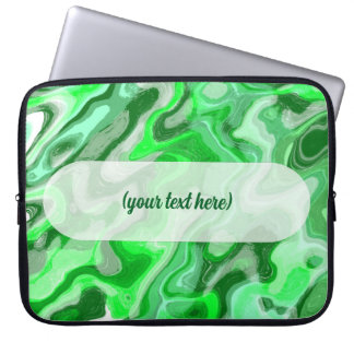 Smaragdgrön marmorerad textur Abstrakt flytande fä Laptop Fodral