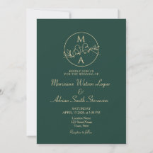 Smaragdgrön Monogram Bröllop