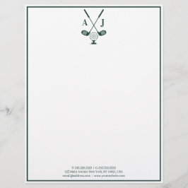Smaragdgrön Monogram Golf Brevhuvud