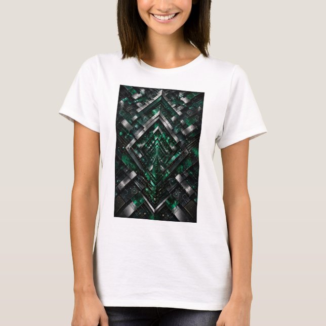 Smaragdgrön oändlig portal  t shirt (Framsida)