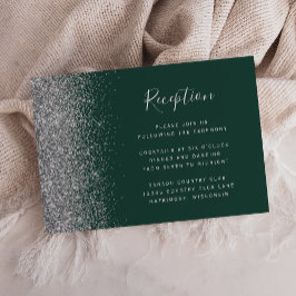 Smaragdgrön Silver Glitter Bröllopsmottagning Tilläggskort