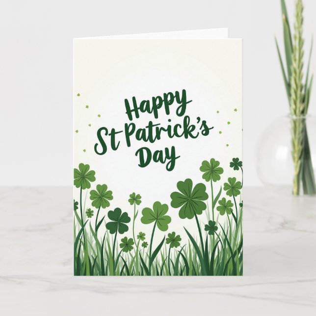 Smaragdgrön St Patricks-kort Kort (Framsida)
