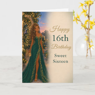 Smaragdgrön Sweet Sixteen födelsedagskort Kort