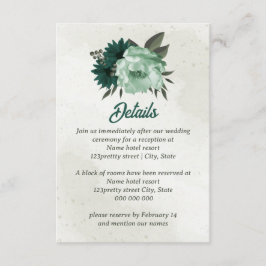 smaragdgröna blommor botanisk bröllop tilläggskort